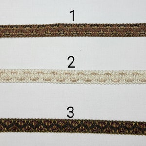 5/8" Braided Gimp- 3 Colors- By the Yard - SKU21938