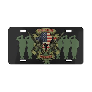 US Army Veteran License Plate | Veteran Car Tag | Gift for Military, Deployed, Veteran | Patriotic Car Accessories
