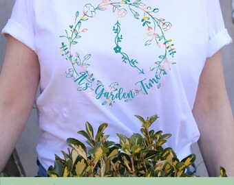 Its Garden Time, garden graphic, svg, png, eps, dxf, Cricut and Silhouette, print, die cut, heat transfer ready, instant download,