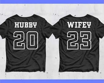 Updated Bundle! Hubby Wifey, husband & wife shirts for 2024 and all years! newlyweds, honeymoon, wedding, anniversary, svg, eps, png, dxf