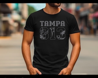 Tampa 813 sports inspired graphic, SVG, EPS, PNG, cut file, print ready, Cricut ready, Tampa Bay Buccaneers, Lighting, and Rays.