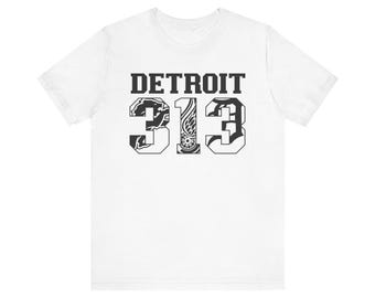 Detroit 313 sports inspired, Tigers, Lions, Red Wings, Unisex Jersey Short Sleeve Tee