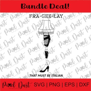 A Christmas Story leg lamp with prosthetic spin to a holiday graphic. svg, eps, png, dxf. Cricut, Silhouette. Cut file, printable, download
