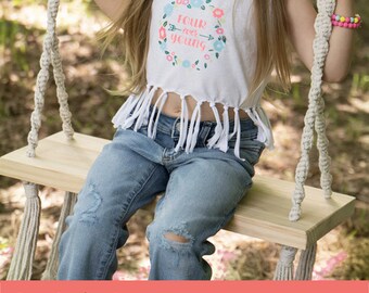 Four ever young cut file. Ready for Cricut or Silhouette. Flower child boho style. Made this for my 4yo's bday. SVG EPS PNG instant download