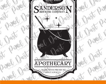 Sanderson brewing company hocus pocus halloween, svg, png, eps, dxf, cut file, printable, cricut and silhouette, instant digital download