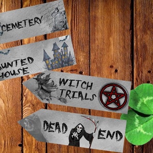 Halloween Arrow Signs 2022 Set Of 4 Spooky Halloween Party Decoration Arrow Signs Etsy India