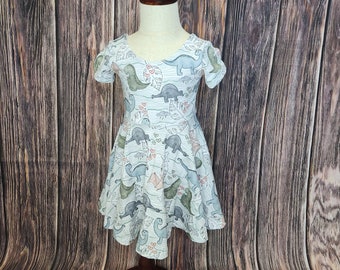 dinosaur dress for girls, twirl dress for women, mommy and me outfits, dinosaur gifts for kids, dinosaur baby shower gift for mom to be