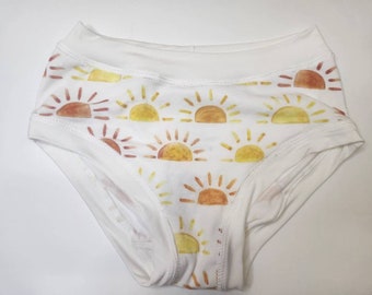 Sunshine print girls panty, toddler underwear, underwear for girls, underwear for boys, bamboo underwear