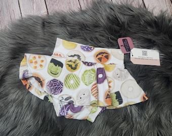 Girls halloween outfit, halloween bummies, trick or treat outfit, baby girl halloween outfit, toddler halloween outfit for spooky birthday