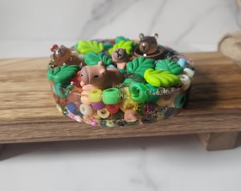 Reusable capybara fidget toy, Kawaii nature theme picky pad with mold, sustainable stimming desk accessory