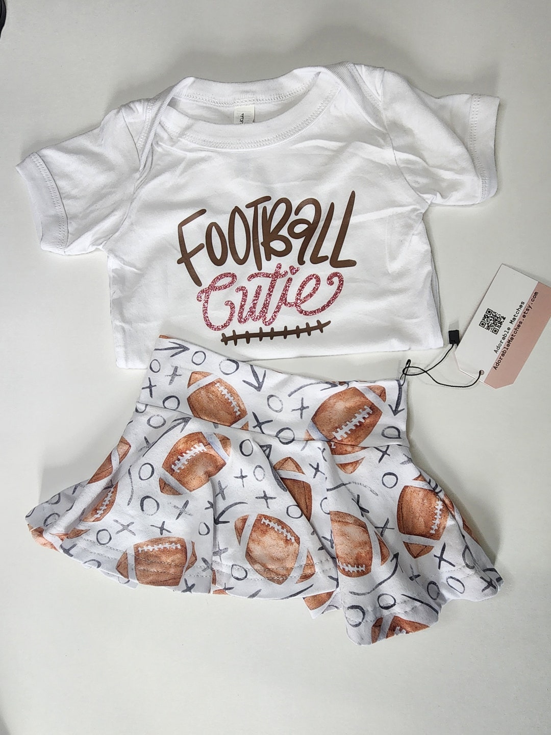 Baby Girl Football Outfit With Bow, Game Day Football Shirt, Fall