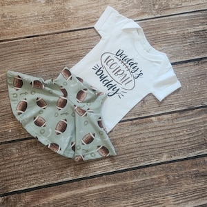 Baby Football Outfit: &quot;Football Buddy&quot; Shirt & Skirted Bummie
