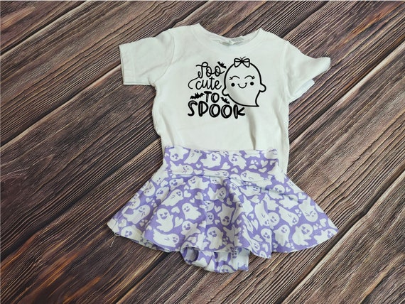 Spooky cute ghost shirt, cute ghost outfit baby, spooky cute Halloween outfits for girls, baby girl bummies set, newborn girl Halloween set