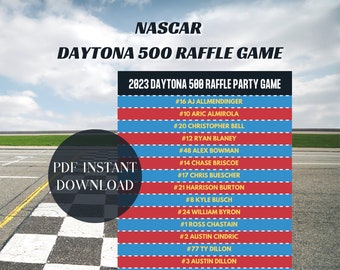 Day tona 500 Raffle Game, 2023 Watch Party, Racing Game, Watch Along, Party Game, Raffle Game, Daytona 500, Racing Games