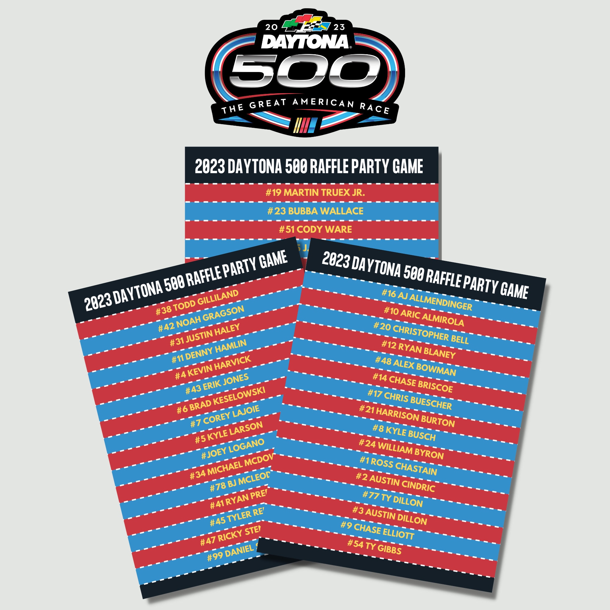 Day Tona 500 Raffle Game, 2023 Watch Party, Racing Game, Watch Along ...