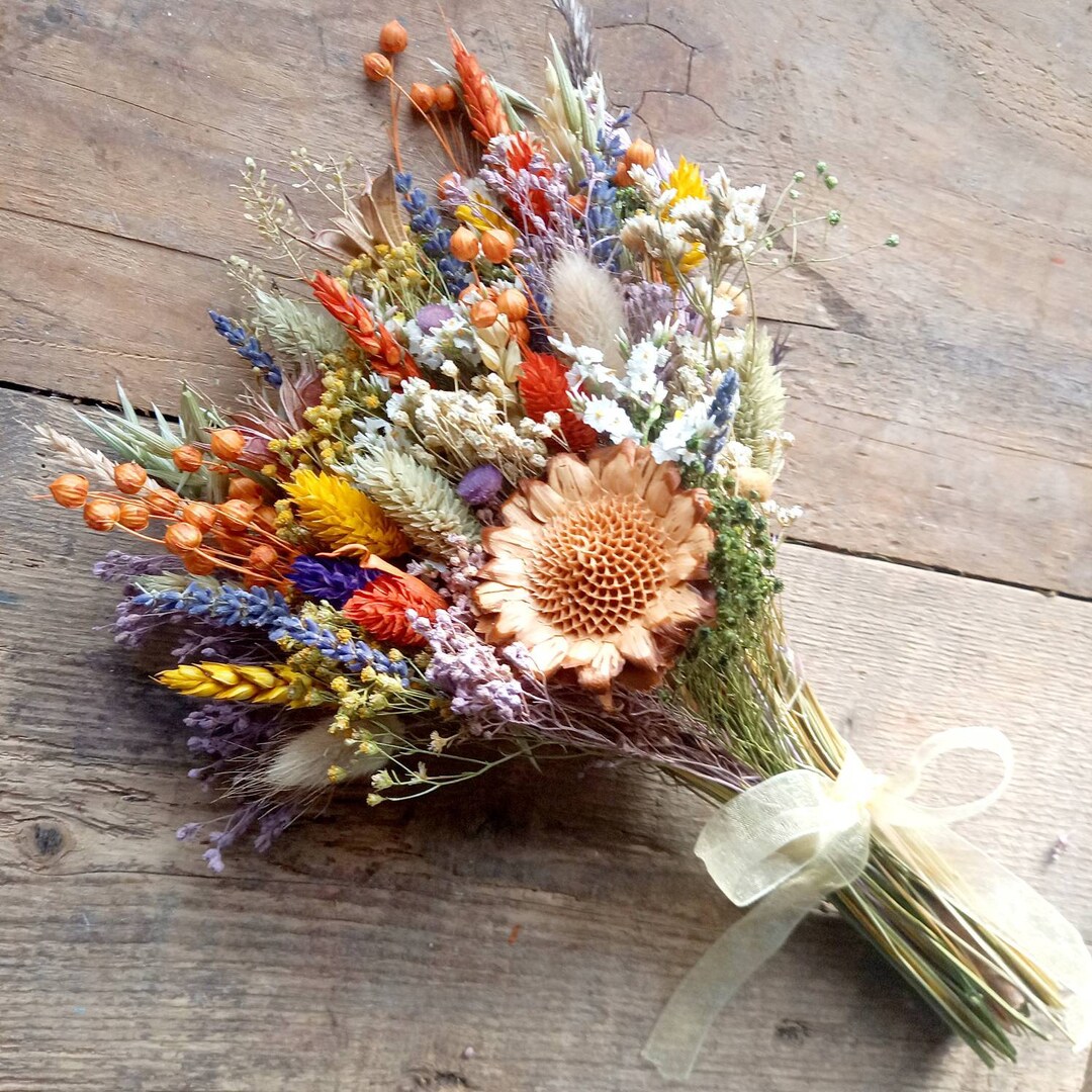 Mixed Flower Bunch Dried Flower Bouquet Dried Flowers Etsy