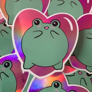 Holografische Selbstliebe Vinyl Frosch Sticker