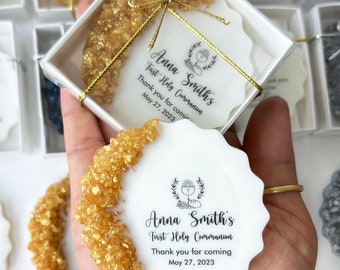 First communion favors for guests, Baptism favors, Confirmation gift, Christening, Holy Eucharist favors, Resin Magnet, Epoxy Magnet favor
