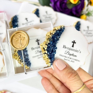 Cadeaux de baptême pour garçon, fille, Cadeaux de baptême, Première communion, Cadeau de confirmation, Dédicace, Cadeaux de la Sainte Eucharistie, Aimant en résine pour réfrigérateur