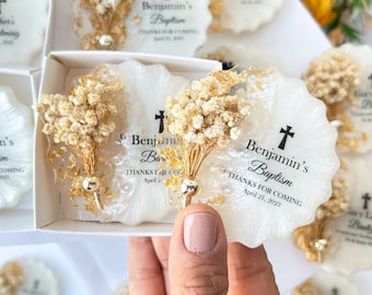 Baptism favors for guest, Christening, First communion, Confirmation gift, Dedication, Holy Eucharist favors, Resin Fridge Magnet, Epoxy