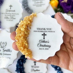 Christening favors for guests, Baptism favors, First communion, Confirmation gift, Holy Eucharist favors, Resin Fridge Magnet, Epoxy