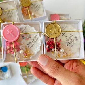 Baptism favors for guest, Christening, First communion, Confirmation gift, Dedication, Holy Eucharist favors, Resin Fridge Magnet, Epoxy