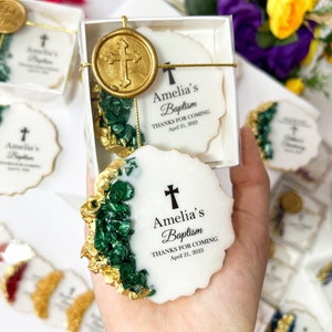 Baptism favors for guests, Christening favors boy, First communion, Confirmation gift girl, Dedication, Holy Eucharist, Resin Fridge Magnet