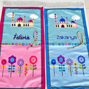 Personalisierte Kindergebetsmatte Muslim, Kindergebetsteppich, Janamaz für Kinder, Islamische Geschenke für Kinder, Babygebetsmatte, Sejadah für Kinder