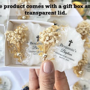 Baptism favors for guest, Christening, First communion, Confirmation gift, Dedication, Holy Eucharist favors, Resin Fridge Magnet, Epoxy image 3