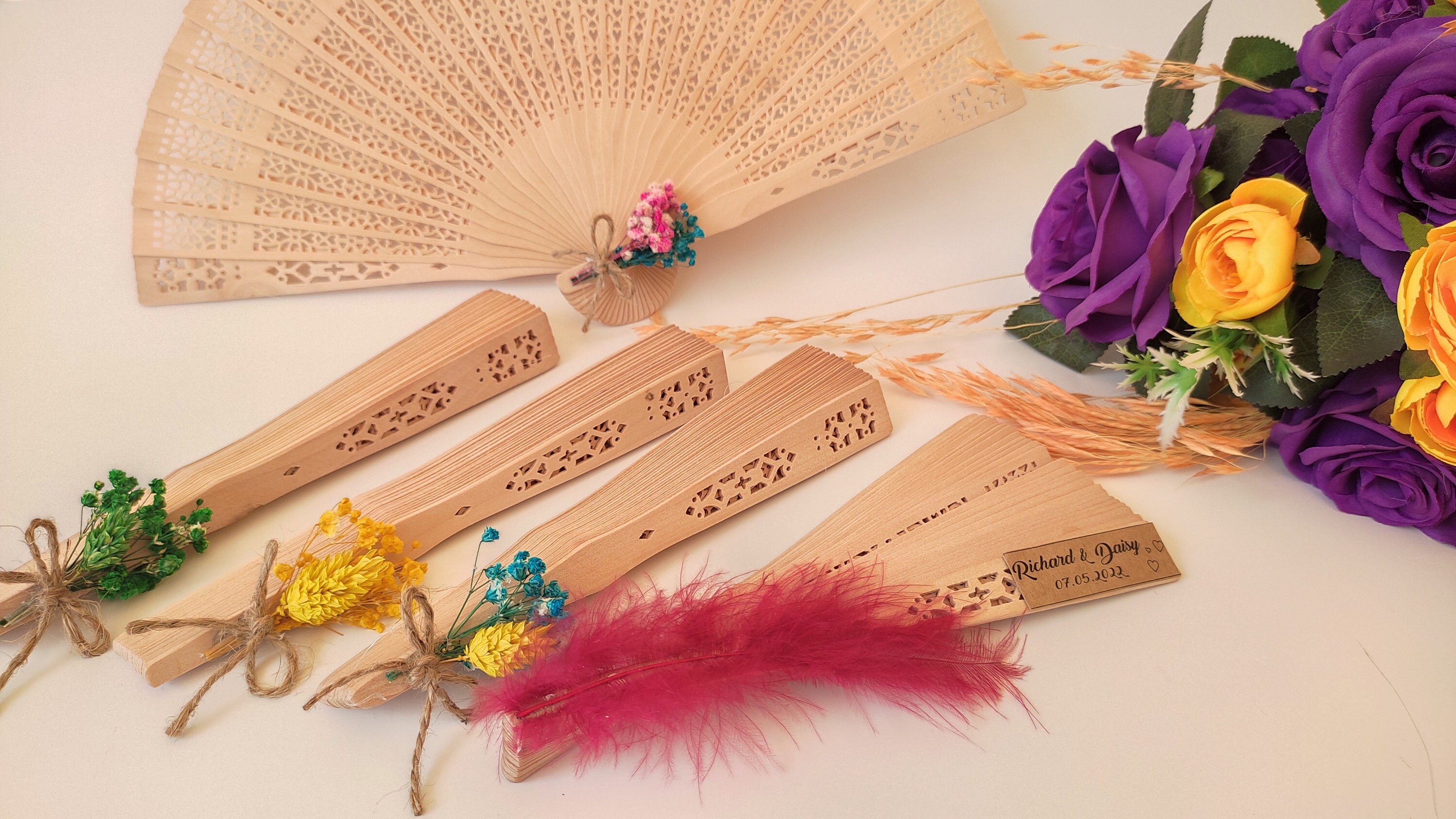 Wooden Hand Fans for Wedding Favor Summer Wedding Favors Etsy