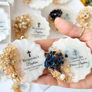 Baptism favors for guest, Christening, First communion, Confirmation gift, Dedication, Holy Eucharist favors, Resin Fridge Magnet, Epoxy image 8