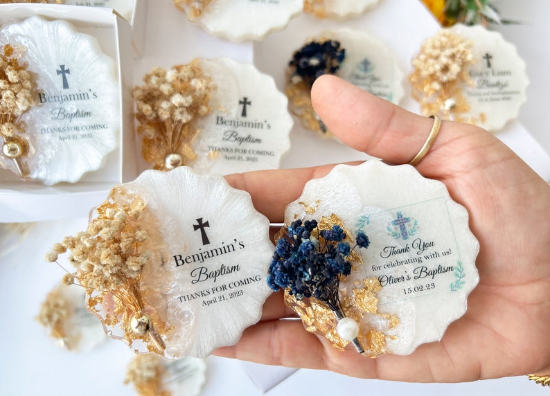 Baptism favors for guest, Christening, First communion, Confirmation gift, Dedication, Holy Eucharist favors, Resin Fridge Magnet, Epoxy image 8