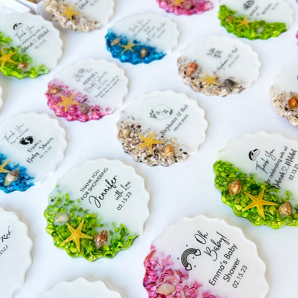 Resin Magnet Wedding Favors, Wedding Favors for Guests in Bulk, Epoxy Magnet, Bridal Shower Favors, Rustic Wedding Favors, Birthday favors