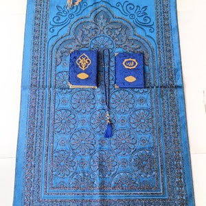 Velvet Prayer Mat, Eid Gifts, Sejadah, Quran Yaseen Gift Set, Prayer Rug Muslim Man, Islamic Muslim Gift, Muslim Wedding Gift image 5