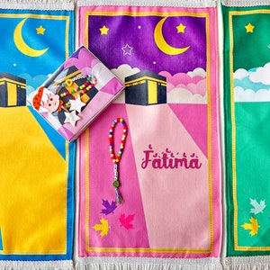 Personalisierte Kindergebetsteppich, Kindergebetsteppich, Janamaz für Kinder, Islamische Geschenke für Kinder, Babygebetsteppich, Sejadah für Kinder, Eid Geschenk