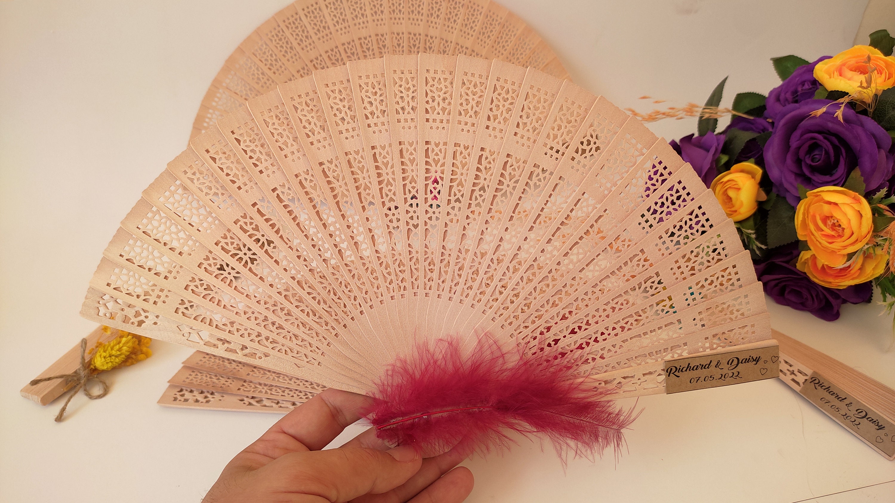 Wooden Hand Fans for Wedding Favor Summer Wedding Favors Etsy