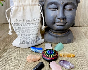 MEDITATION SET, meditation, meditation stones, meditation stuff, healing stones, healing crystals, crystals, chakra, chakra stones
