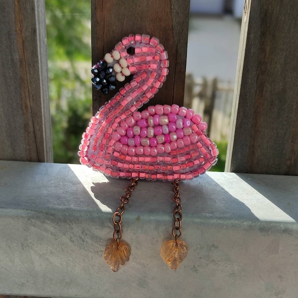 Broche Flamant rose