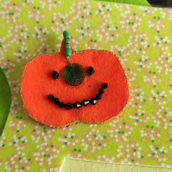 Broche citrouille d'Halloween