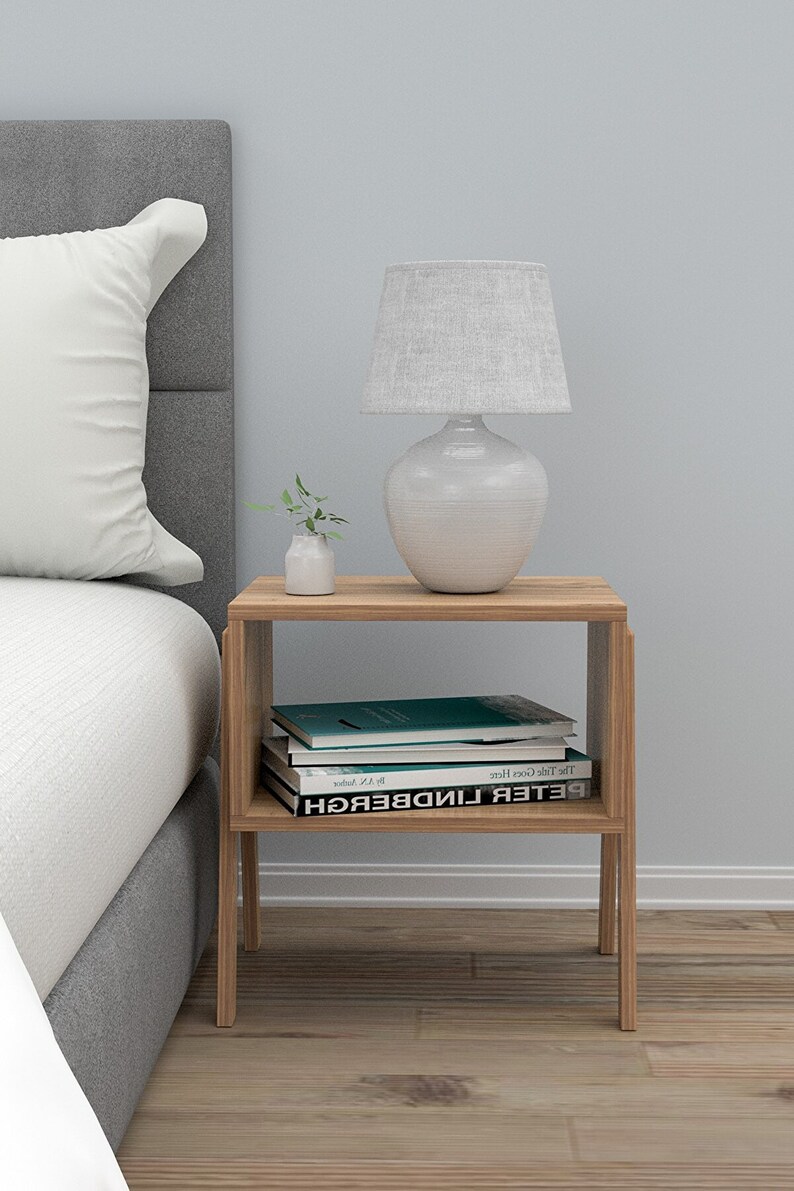 Nightstand Solid Wood Side Table / Bedside Table Mid Century - Etsy