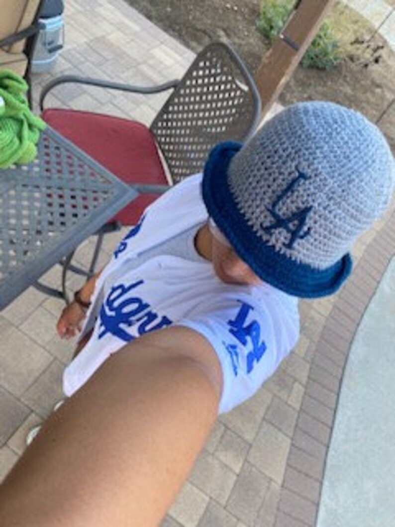 Crochet Dodger Bucket Hat Etsy