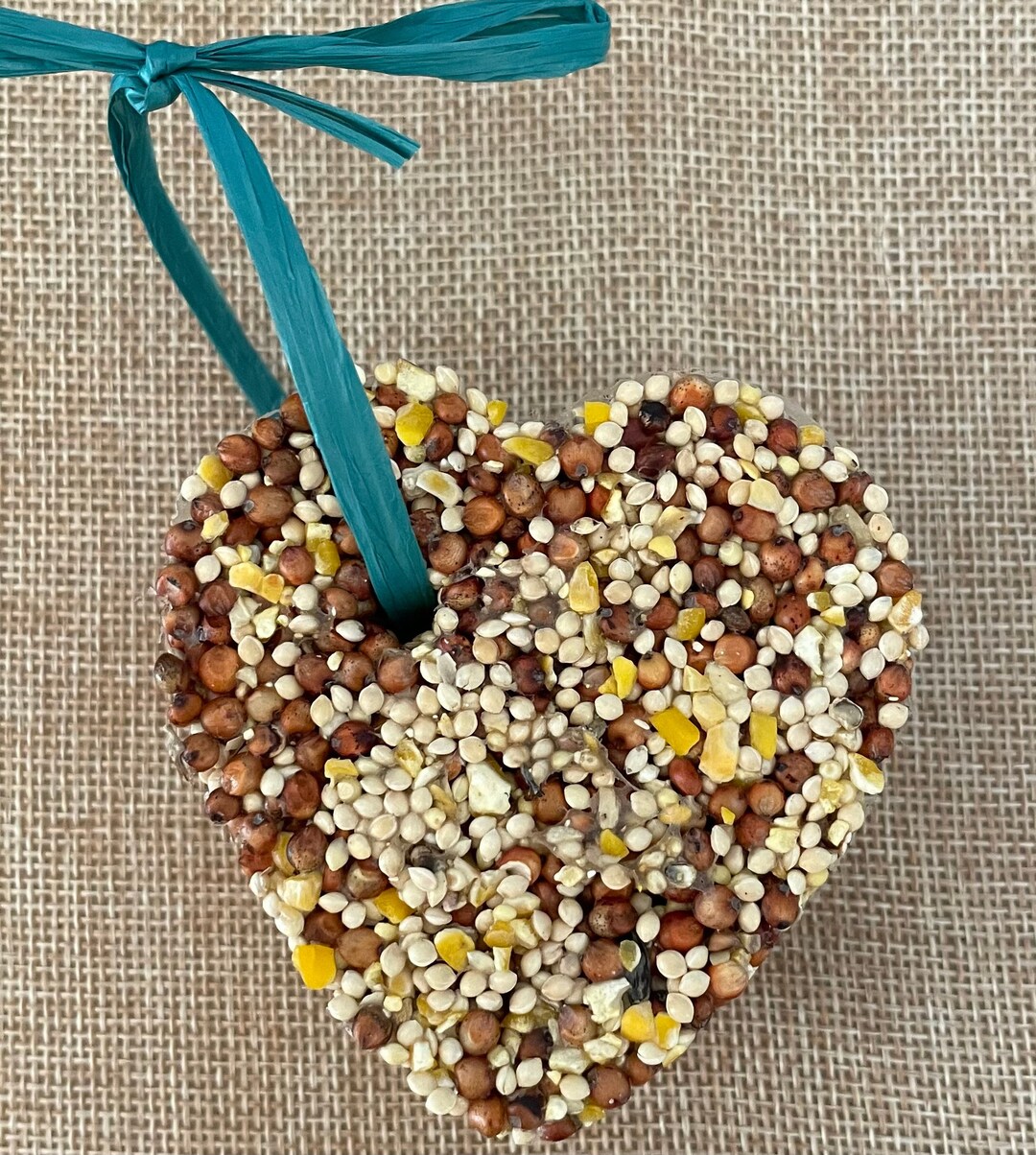 Heart Shaped Birdseed Ornament Vegan Made Without Gelatin Etsy