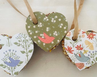 Heart Shaped Birdseed Ornament Vegan Made w/o Gelatin 3" Wide Party Favors Gifts