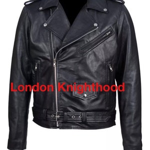Oryginalna owcza skóra męska czarna Perfecto Classic Brando Biker motocyklowa kurtka