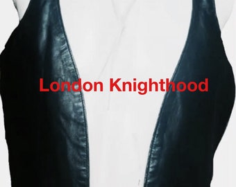 Mens Genuine Leather Bar Vest Fetish Shirt Sexy Gay Bluf Roleplay Waistcoat