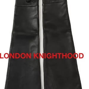Lambskin Leather Black Handmade Dominatrix Mistress Opera Long Genuine Leather Gloves