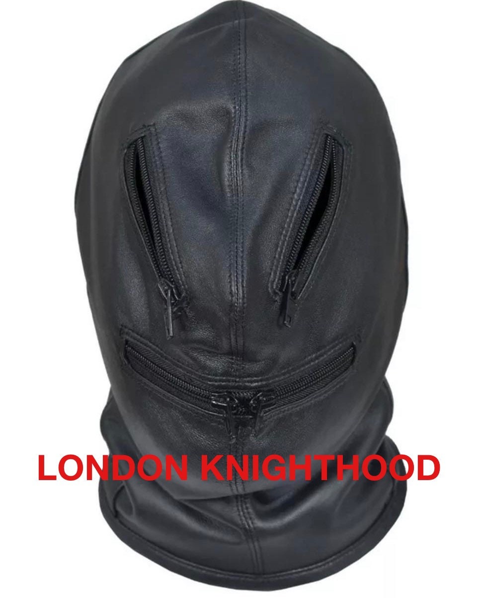 Leather Bondage BDSM Hood Fetish Genuine Leather Mask Role Play