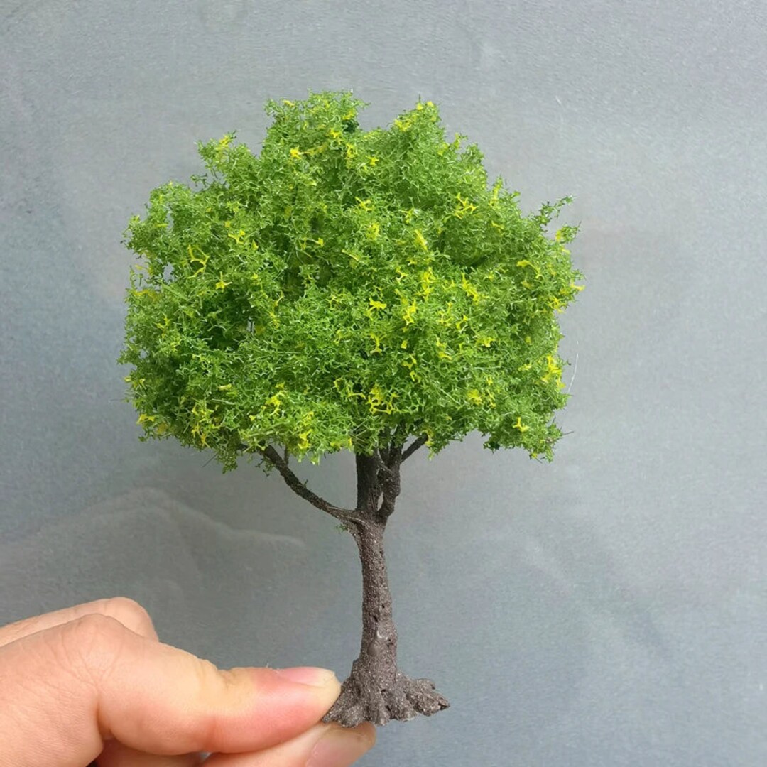 10/15/18/23/28cm Miniature Spring Tree Model Train Railway Accessories ...