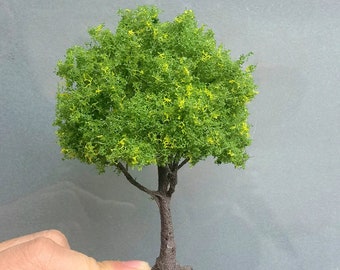 Árbol de primavera en miniatura, 10/15/18/23/28 cm, modelo de tren, accesorios ferroviarios, bosque, hadas, jardín, paisaje, terrario, diorama, suministros para manualidades