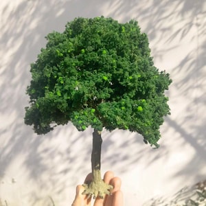 10/15/18/23/28cm Miniature Deep Green Tree Model Train Railway Layout Scenery Dollhouse Garden Landscape Terrarium Diorama Craft Supplies